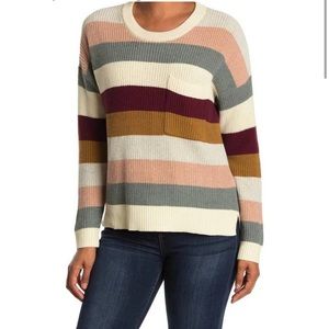 Madewell Thompson Stripe Patch Pocket Sweater